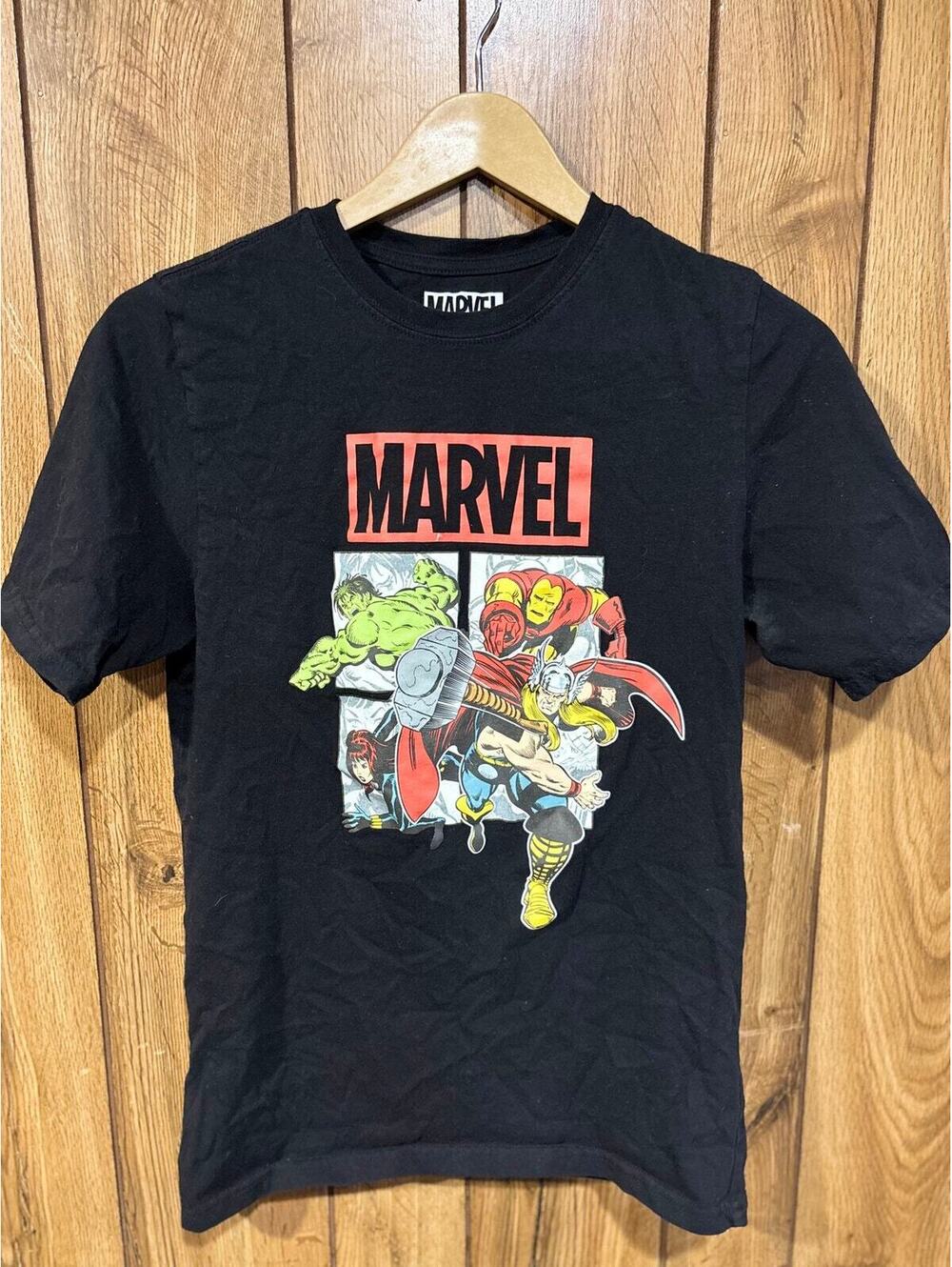 Marvel Black Graphic T-Shirt with Superhero Print XXL